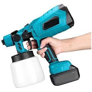 POEMYSIR PISTOLA DE PULVERIZACIÓN inalámbrica eléctrica de 1000ML, pulverizador de pintura for muebles de coche, aerógrafo con revestimiento de acero, 3 boquillas compatibles con batería Para trabajos de brico POEMYSIR PISTOLA DE PULVERIZACIÓN inalámbrica eléctrica de 1000ML, pulverizador de pintura for muebles de coche, aerógrafo con revestimiento de acero, 3 boquillas compatibles con batería Para trabajos de brico