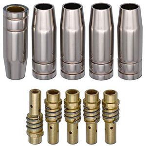 GZTIGWELD Soporte de punta de contacto, difusor y boquilla de gas, boquilla cónica, copa de escudo para 15AK MB15 MAG MIG, 10 unidades GZTIGWELD Soporte de punta de contacto, difusor y boquilla de gas, boquilla cónica, copa de escudo para 15AK MB15 MAG MIG, 10 unidades