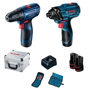Bosch Combo Atornillador GSR120 y Llave de Impacto GDR120 12V, con 2 baterías 2Ah y cargador Bosch Combo Atornillador GSR120 y Llave de Impacto GDR120 12V, con 2 baterías 2Ah y cargador
