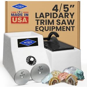 Hi-Tech Diamond Equipo lapidario de 4 pulgadas/5 pulgadas, sierra de roca Sierra de roca, piedra, corte de vidrio, recortar, aserrar, losa lapidaria, cortador de piedra y más, incluye dos Hi-Tech Diamond Equipo lapidario de 4 pulgadas/5 pulgadas, sierra de roca Sierra de roca, piedra, corte de vidrio, recortar, aserrar, losa lapidaria, cortador de piedra y más, incluye dos