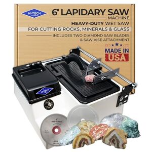 Hi-Tech Diamond Sierra lapidaria de 6 pulgadas, sierra de roca para cortar rocas y vidrio, cortador de piedra, herramientas eléctricas, recorte, dos cuchillas de diamante y accesorio de tornillo Hi-Tech Diamond Sierra lapidaria de 6 pulgadas, sierra de roca para cortar rocas y vidrio, cortador de piedra, herramientas eléctricas, recorte, dos cuchillas de diamante y accesorio de tornillo