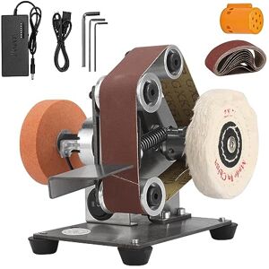Baisiky Mini lijadora de banda de banco, amoladora para cuchillos de metal, pequeña afiladora eléctrica, pulidor de 7 velocidades ajustables para trabajar en cuchillos, madera, pulido de borde ápice Baisiky Mini lijadora de banda de banco, amoladora para cuchillos de metal, pequeña afiladora eléctrica, pulidor de 7 velocidades ajustables para trabajar en cuchillos, madera, pulido de borde ápice