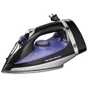 Hamilton Beach Plancha de vapor para ropa y ropa con suela de acero inoxidable de prensa suave, 1200 vatios, cable retráctil de 8 pies, color negro (14214) Hamilton Beach Plancha de vapor para ropa y ropa con suela de acero inoxidable de prensa suave, 1200 vatios, cable retráctil de 8 pies, color negro (14214)