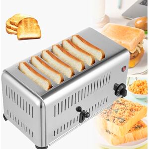 GAYAYAS Tostadora de Pan Industrial, con Ranuras Independientes y Extra Anchas, tostadora de 2,24kW, Acero Inoxidable, Temporizador Variable, Uso Profesional y doméstico,6Slice GAYAYAS Tostadora de Pan Industrial, con Ranuras Independientes y Extra Anchas, tostadora de 2,24kW, Acero Inoxidable, Temporizador Variable, Uso Profesional y doméstico,6Slice