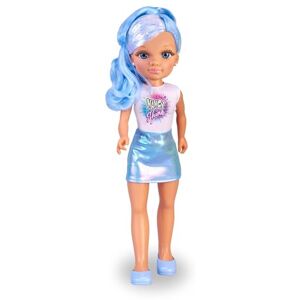 NANCY Shine Blue, Muñeca con el Pelo Largo con Mechones Metalizados de Color Azul, Vestido de Falda Azul Metalizada y Top Blanco, y Zapatos Azules a Juego, 3 años, (NAC70110) NANCY Shine Blue, Muñeca con el Pelo Largo con Mechones Metalizados de Color Azul, Vestido de Falda Azul Metalizada y Top Blanco, y Zapatos Azules a Juego, 3 años, (NAC70110)