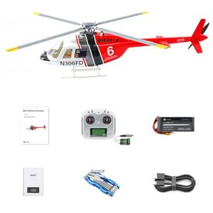 Luminda Helicóptero RC de 6 canales, FLYWING Bell-206-V2 clase 470, helicóptero militar 2.4G RC avión con posicionamiento GPS, motor sin escobillas cuatro modos de vuelo, Modelo 1 y Modelo 2 conmutables (RTF) Luminda Helicóptero RC de 6 canales, FLYWING Bell-206-V2 clase 470, helicóptero militar 2.4G RC avión con posicionamiento GPS, motor sin escobillas cuatro modos de vuelo, Modelo 1 y Modelo 2 conmutables (RTF)