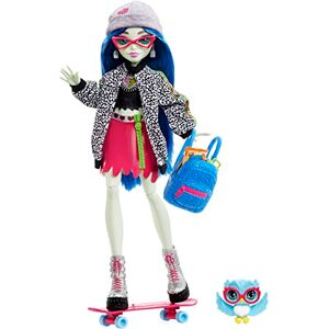 Monster Cable Ghoulia Yelps Muñeca Posable (10.3 Pulgadas) con Pelo Azul, Mascota y Accesorios, muñeca para niños de 3 años en adelante Monster Cable Ghoulia Yelps Muñeca Posable (10.3 Pulgadas) con Pelo Azul, Mascota y Accesorios, muñeca para niños de 3 años en adelante