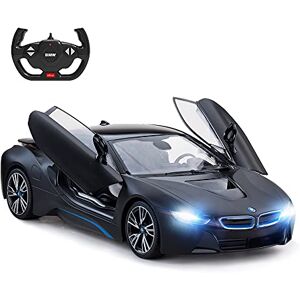 rastar Coche de control remoto, 1:14, BMW i8, control remoto de radio, carreras de RC de juguete, modelo de coche, puertas abiertas por RC, negro mate rastar Coche de control remoto, 1:14, BMW i8, control remoto de radio, carreras de RC de juguete, modelo de coche, puertas abiertas por RC, negro mate