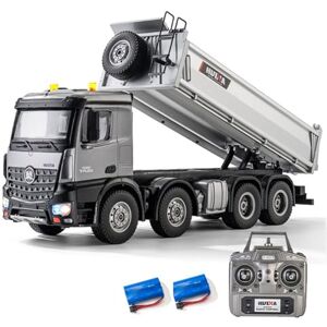 XMFHANG Juguete de camión volquete RC a escala 1:14, edición avanzada, vehículo de construcción con control remoto de cama de metal pesado, camión de ingeniería RC de 13 canales de 2.4 GHz con luces y sonido XMFHANG Juguete de camión volquete RC a escala 1:14, edición avanzada, vehículo de construcción con control remoto de cama de metal pesado, camión de ingeniería RC de 13 canales de 2.4 GHz con luces y sonido