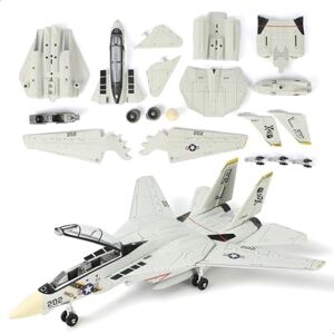 SEBUNAS 1:72 escala F-14 Tomcat Fighter Jet Kit de modelo de construcción rápida de plástico F14 divertido juguete de montaje de avión modelo de avión con soporte, regalo para niños traje para SEBUNAS 1:72 escala F-14 Tomcat Fighter Jet Kit de modelo de construcción rápida de plástico F14 divertido juguete de montaje de avión modelo de avión con soporte, regalo para niños traje para