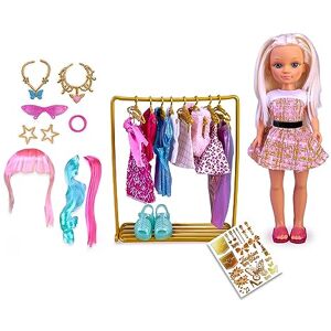 NANCY , Vestidor Delooks Armario glamuroso 8 Prendas de Ropa y 8 Accesorios, Zapatos de Juguete NAC48000 NANCY , Vestidor Delooks Armario glamuroso 8 Prendas de Ropa y 8 Accesorios, Zapatos de Juguete NAC48000