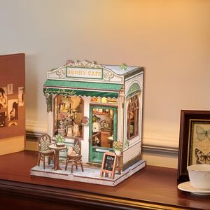 PHWRECZ Book Nook Kit de manualidades para casa pequeña para adultos, kit de casa en miniatura, librero, decoración de estantería, regalos para familiares y amigos (beige) PHWRECZ Book Nook Kit de manualidades para casa pequeña para adultos, kit de casa en miniatura, librero, decoración de estantería, regalos para familiares y amigos (beige)