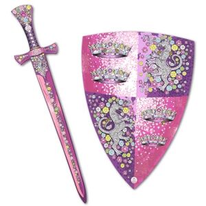 Liontouch Espada y escudo de princesa de vidrio para niñas de 3 a 8 años Juego de juguetes medievales en espuma para juegos de simulación en estilo leona rosa y plateado Accesorios de armas Liontouch Espada y escudo de princesa de vidrio para niñas de 3 a 8 años Juego de juguetes medievales en espuma para juegos de simulación en estilo leona rosa y plateado Accesorios de armas