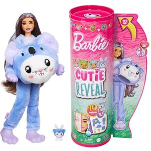 Barbie , Cutie Reveal, Muñeca Conejito Disfrazado de Koala, para Niñas de 3 Años en Adelante, , 10 sorpresas en 1 Solo Paquete, Peluche, Pelo Corto y castaño Barbie , Cutie Reveal, Muñeca Conejito Disfrazado de Koala, para Niñas de 3 Años en Adelante, , 10 sorpresas en 1 Solo Paquete, Peluche, Pelo Corto y castaño