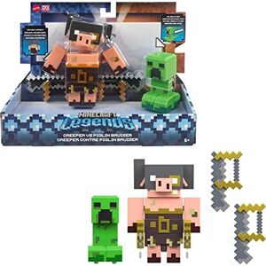 Mattel , Minecraft Legends Figura de Acción Paquete Fidget Creeper vs Piglin Feroz de 3.25'' para niños de 6 años en adelante Mattel , Minecraft Legends Figura de Acción Paquete Fidget Creeper vs Piglin Feroz de 3.25'' para niños de 6 años en adelante