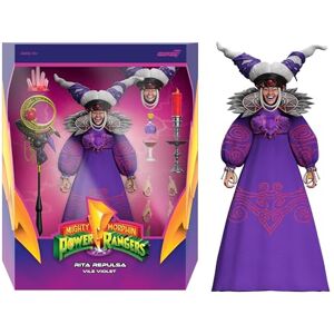 Super7 ULTIMATES! Mighty Morphin Power Rangers Rita Repulsa (Vile Violet) Figura de acción Power Rangers de 7 Pulgadas con Accesorios clásicos de programas de televisión coleccionables y Juguetes Super7 ULTIMATES! Mighty Morphin Power Rangers Rita Repulsa (Vile Violet) Figura de acción Power Rangers de 7 Pulgadas con Accesorios clásicos de programas de televisión coleccionables y Juguetes