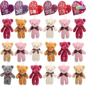 JOYIN Paquete de 24 tarjetas de corazón para el día de San Valentín con recuerdos de fiesta de peluche, mini juguetes de peluche para regalos del día de San Valentín, premio de intercambio escolar JOYIN Paquete de 24 tarjetas de corazón para el día de San Valentín con recuerdos de fiesta de peluche, mini juguetes de peluche para regalos del día de San Valentín, premio de intercambio escolar