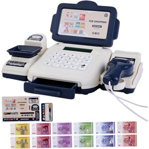 Ferricult Caja Registradora de Juguete con Escáner, Caja Registradora con Función de Calculadora para Niños Tarjeta Crédito Dinero, Compras Educativas hasta Juguetes para Juego Roles, Azul, jour d Ferricult Caja Registradora de Juguete con Escáner, Caja Registradora con Función de Calculadora para Niños Tarjeta Crédito Dinero, Compras Educativas hasta Juguetes para Juego Roles, Azul, jour d