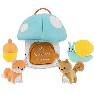 GUND Baby, Amigos del Bosque, Juego de Cinco Piezas de Peluche con sonajero y Peluches arrugados, Juguete sensorial para bebés y recién Nacidos, 19 cm GUND Baby, Amigos del Bosque, Juego de Cinco Piezas de Peluche con sonajero y Peluches arrugados, Juguete sensorial para bebés y recién Nacidos, 19 cm