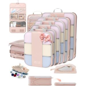 OlarHike Juego de 10 cubos de embalaje de compresión para regalos de viaje para mujeres, mamá, organizador de ropa de equipaje para viajeros, avión/crucero, coche/tren, artículos esenciales de viaje OlarHike Juego de 10 cubos de embalaje de compresión para regalos de viaje para mujeres, mamá, organizador de ropa de equipaje para viajeros, avión/crucero, coche/tren, artículos esenciales de viaje