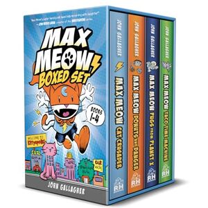 Gallagher, John Max Meow Boxed Set: Welcome to Kittyopolis (Books 1-4): Max Meow 1: Cat Crusader; Max Meow 2: Donuts and Danger; Max Meow 3: Pugs from Planet X; Max ... Taco Time Machine (A Graphic Novel Boxed Set) Gallagher, John Max Meow Boxed Set: Welcome to Kittyopolis (Books 1-4): Max Meow 1: Cat Crusader; Max Meow 2: Donuts and Danger; Max Meow 3: Pugs from Planet X; Max ... Taco Time Machine (A Graphic Novel Boxed Set)