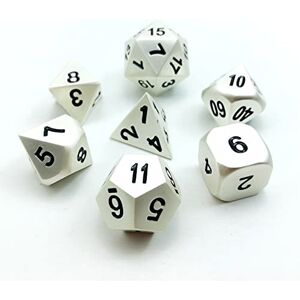 BESCON DICE Bescon RPG Juego de 7 Dados de Metal con Efecto de Perla Mate, Color Plata, poliédrico, Juego de rol, Juego de 7 Piezas BESCON DICE Bescon RPG Juego de 7 Dados de Metal con Efecto de Perla Mate, Color Plata, poliédrico, Juego de rol, Juego de 7 Piezas