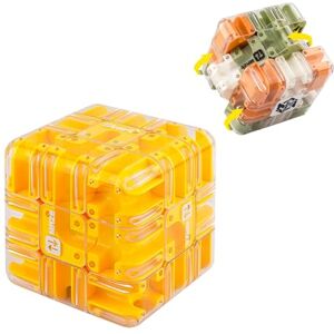 NVSP Large Labyrinth 3D Puzzle Maze Cube, Two-in-One Twist Cube Ball Maze Brain Teaser Toy, Stress Relief Fidget Game for Teens and Adults, Logic & Focus Training Gift (E-Yellow) NVSP Large Labyrinth 3D Puzzle Maze Cube, Two-in-One Twist Cube Ball Maze Brain Teaser Toy, Stress Relief Fidget Game for Teens and Adults, Logic & Focus Training Gift (E-Yellow)