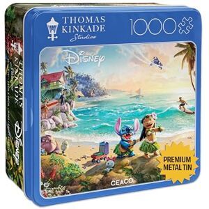 Buffalo Games Ceaco Disney Thomas Kinkade Lilo and Stitch Rompecabezas de 1000 Piezas para Adultos Estuche de Lata Coleccionable Tamaño Acabado 26.6 x 19 Buffalo Games Ceaco Disney Thomas Kinkade Lilo and Stitch Rompecabezas de 1000 Piezas para Adultos Estuche de Lata Coleccionable Tamaño Acabado 26.6 x 19