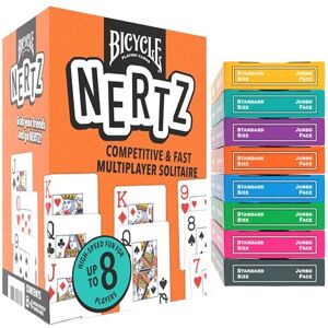 Bicycle Nertz Juego de Cartas de Juego, 8 Barajas de Cartas, rápido, Divertido, competitivo, multijugador Solitario, hasta 8 Jugadores, índice Jumbo Bicycle Nertz Juego de Cartas de Juego, 8 Barajas de Cartas, rápido, Divertido, competitivo, multijugador Solitario, hasta 8 Jugadores, índice Jumbo