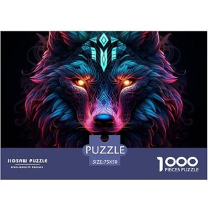 GSDGHG Arte lobo para adultos, rompecabezas divertidos, 1000 piezas, alivio del estrés, decoración del hogar, juguete intelectual, juego de educación, desafío educativo, 1000 piezas (75 x 50 cm) GSDGHG Arte lobo para adultos, rompecabezas divertidos, 1000 piezas, alivio del estrés, decoración del hogar, juguete intelectual, juego de educación, desafío educativo, 1000 piezas (75 x 50 cm)