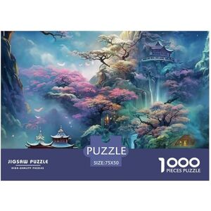 GSDGHG Mountain 1000 piezas de rompecabezas de anime de paisaje de madera para adultos, diversión para aliviar el estrés, juego educativo, juguete intelectual, decoración de juegos de relajación e GSDGHG Mountain 1000 piezas de rompecabezas de anime de paisaje de madera para adultos, diversión para aliviar el estrés, juego educativo, juguete intelectual, decoración de juegos de relajación e