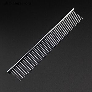 [shakangaurora] Stainless steel medium and small pet comb pet comb steel comb double-sided comb Aka