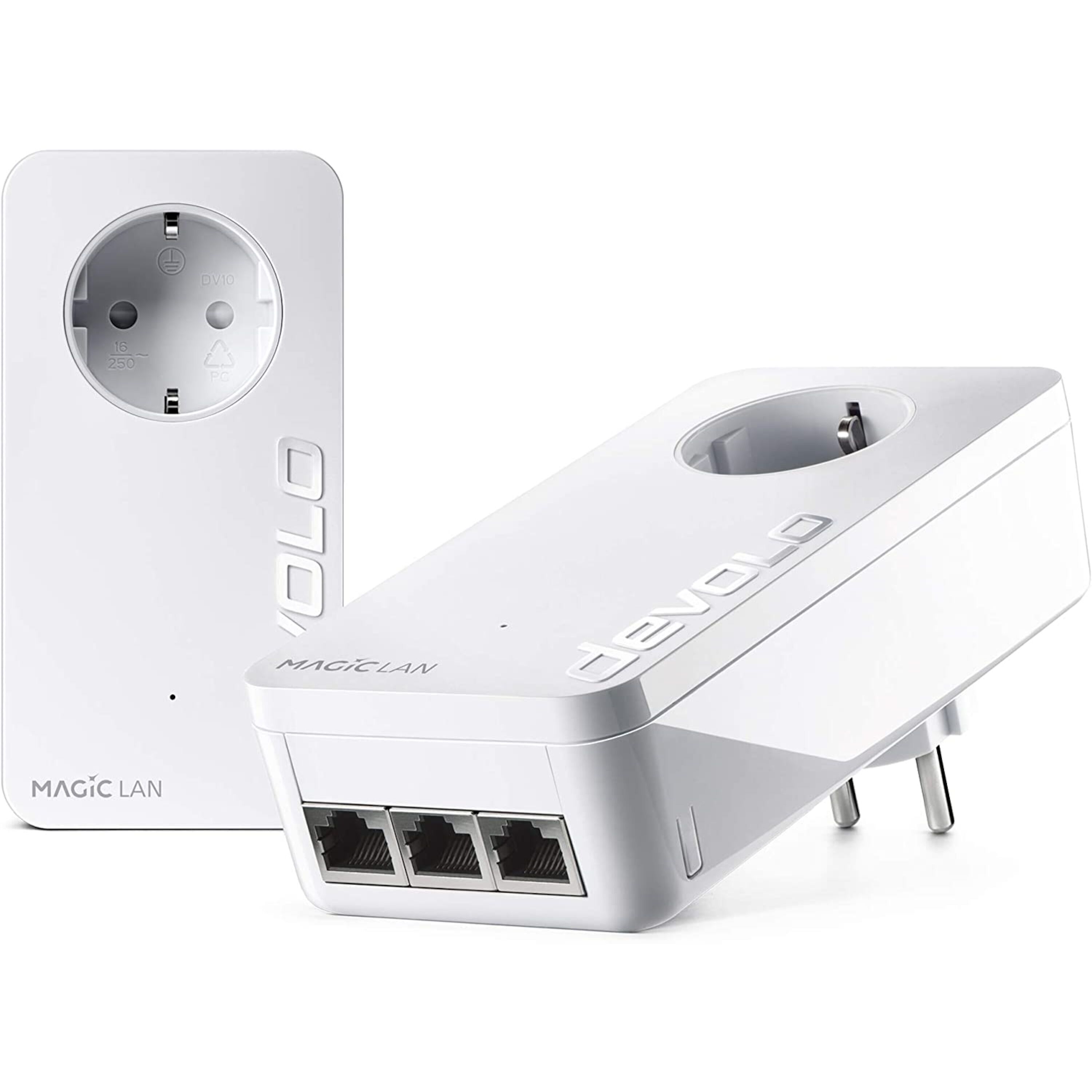 DEVOLO Devolo Magic 2 LAN Starter Kit MD 88441  2400 Mbit/s  3 Gigabit LAN poorten  Tot 500 meter  Contactdoos met kinderslot