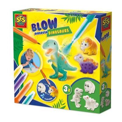 SES Creative SES Blow Airbrush Dinosaurussen 3x SES Creative SES Blow Airbrush Dinosaurussen 3x