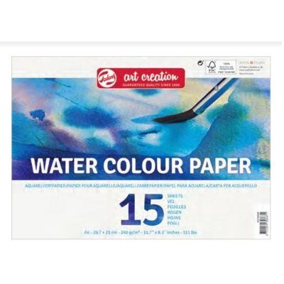 Talens Art Creation Aquarelverfpapier A4 250g 15 vellen Talens Art Creation Aquarelverfpapier A4 250g 15 vellen