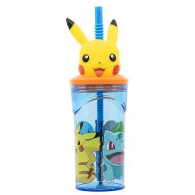 Pokemon 3D figuurbeker met rietje 360ml Pokemon 3D figuurbeker met rietje 360ml