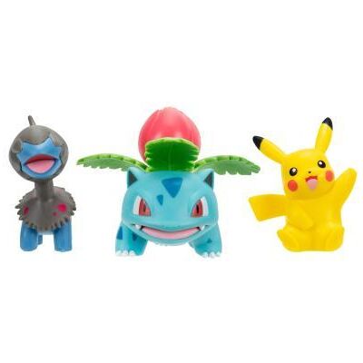 Pokemon Battle Figuren Set 3-pack Pikachu, Deino, Ivysaur Pokemon Battle Figuren Set 3-pack Pikachu, Deino, Ivysaur