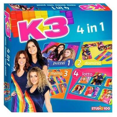 Studio 100 K3 4-in-1 spelletjesdoos NL Studio 100 K3 4-in-1 spelletjesdoos NL