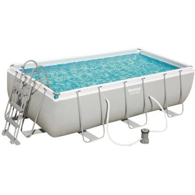 Bestway Zwembad rechthoekig Power Steel 404 x 201 x 100cm, 6478L, incl. patroonfilter 2006L/u, ladder Bestway Zwembad rechthoekig Power Steel 404 x 201 x 100cm, 6478L, incl. patroonfilter 2006L/u, ladder