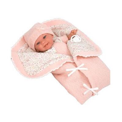 Arias Elegance baby pop - Babyto 35cm bloemetjes speelkleed met fopspeen Arias Elegance baby pop - Babyto 35cm bloemetjes speelkleed met fopspeen