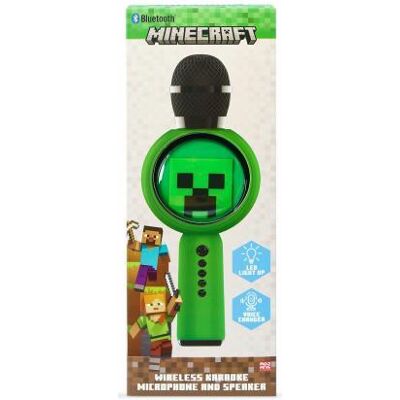 Minecraft Bluetooth Popsing Led Light Karaoke Microfoon & Speaker Minecraft Bluetooth Popsing Led Light Karaoke Microfoon & Speaker