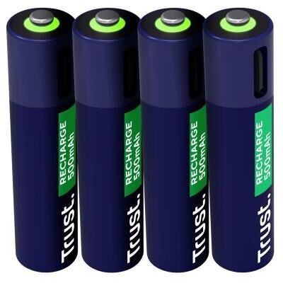 Trust Herlaadbare batterij USB C Rechargeble Batteries 4 st AAA Trust Herlaadbare batterij USB C Rechargeble Batteries 4 st AAA