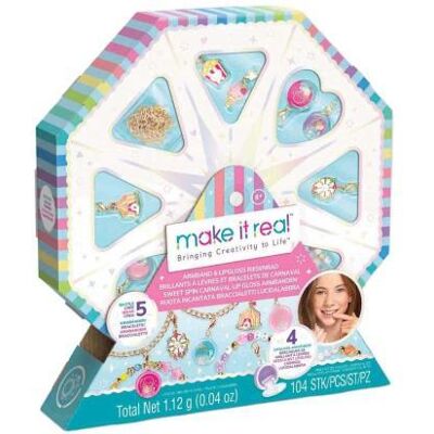 Hobbydoos, Make it Real, Sweet spin, lipgloss en armband kit Hobbydoos, Make it Real, Sweet spin, lipgloss en armband kit