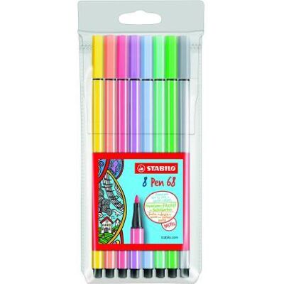 Stabilo Pen 68 pastel etui 8st Stabilo Pen 68 pastel etui 8st