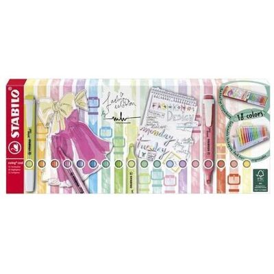 Stabilo Swing Cool Original & Pastel deskset 18dlg Stabilo Swing Cool Original & Pastel deskset 18dlg