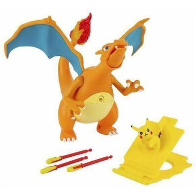 Pokemon Deluxe Figuur 15cm Fly Charizard met Pikachu & Launcher Pokemon Deluxe Figuur 15cm Fly Charizard met Pikachu & Launcher