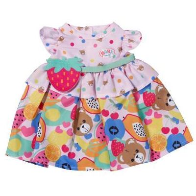 Zapf Creation BABY Born Fruitjurk met aardbeien handtas 43cm Zapf Creation BABY Born Fruitjurk met aardbeien handtas 43cm