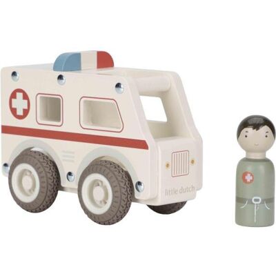 Little Dutch - Houten Ambulance FSC met pop Little Dutch - Houten Ambulance FSC met pop