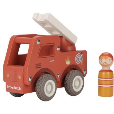 Little Dutch - Houten Brandweerwagen FSC met pop Little Dutch - Houten Brandweerwagen FSC met pop