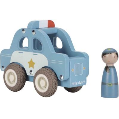 Little Dutch - Houten Politieauto FSC met pop Little Dutch - Houten Politieauto FSC met pop
